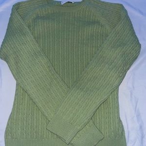 Vintage sage green baggy cable knit sweater